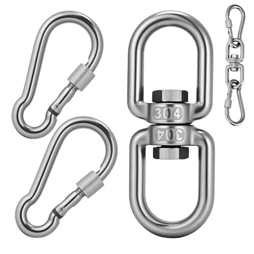 Heavy Duty 1200 lb Capacity Swivel Hooks - Silver / 8mm
