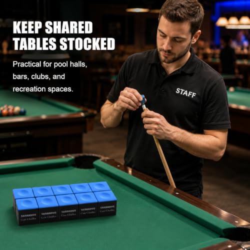 Billiard Cue Chalk - 12-Pack Blue Pool Chalk for Games
