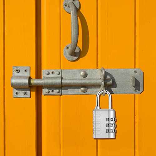 Kenning 30 Pcs 3 Digit Combination Padlocks Black Silver Gym Locker Lock Resettable Combination Lock with Key Waterproof Employee Small Padlock for Travel Luggage Backpacks Case Cabinets