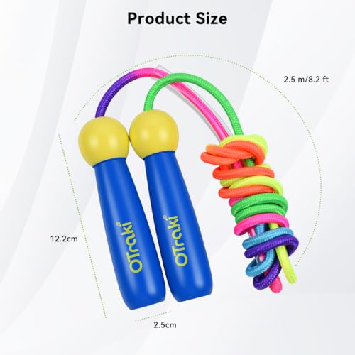 Adjustable Jump Rope with Wooden Handle - 8.2ft, Blue