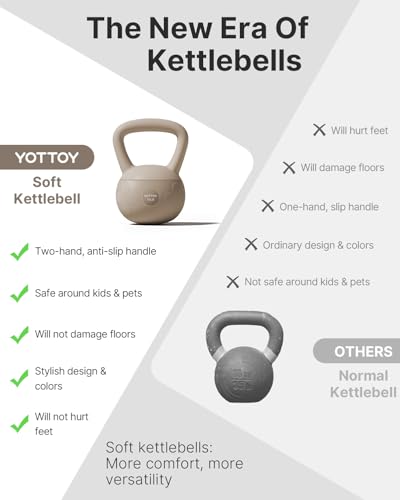 YOTTOY Soft Kettlebell for Home Workout with Wide Handle & Cushioned Base