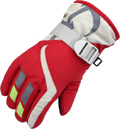 Kids Cold-Weather Ski Gloves for Toddlers 3T-6T - Red