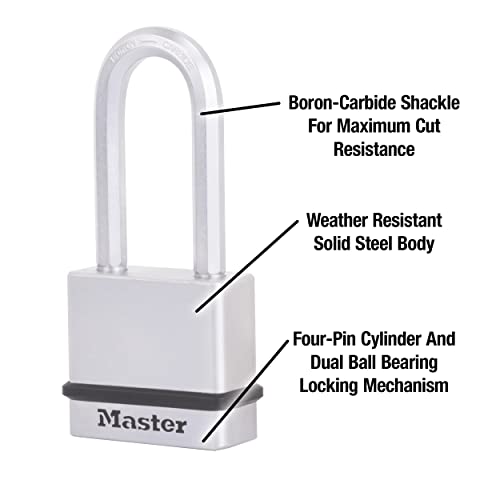 Master Lock M530XTLH Magnum Solid Steel Keyed Alike Padlocks, 1-Pack, 2-Count