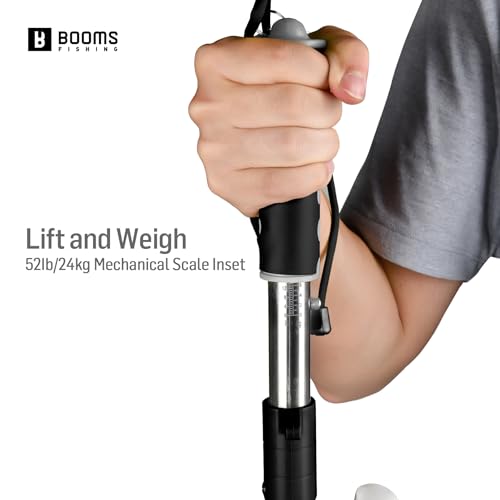 Boos Fishing Fish Gripper with Built-in Scale - Rotating Handle Lip Grabber for Saltwater & Freshwater