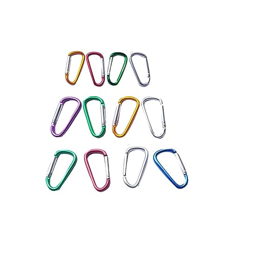 12-Piece Aluminum D-Ring Carabiner Clips - Lightweight & Durable