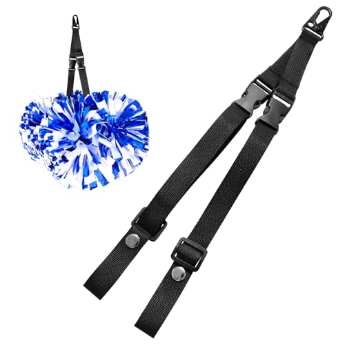 Cheer Pom Poms Carrier - Adjustable Backpack Holder - Black