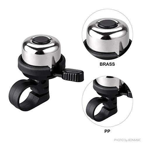 Brass Mini Bike Bell - Clearer, Louder Tone - Silver