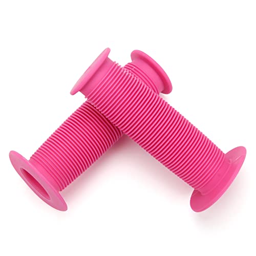 Kids Bike Grips - Soft Rubber Handlebar Grips for BMX & Toddler Bikes - Pink