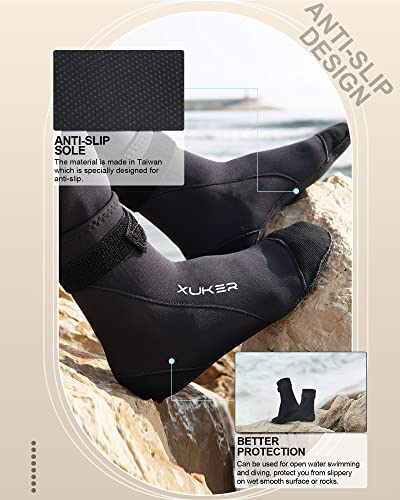 Neoprene Water Socks 3mm - Sand Proof High Cut - Large/Black