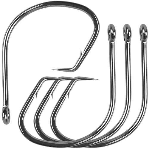 Offset Circle Hooks for Saltwater Fishing - 120pcs Size 6#
