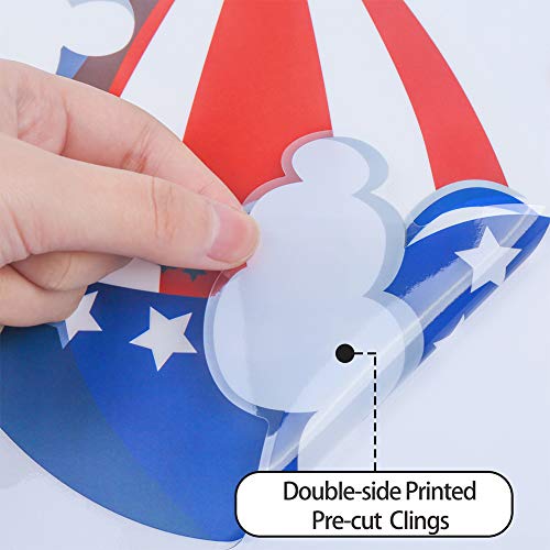 Patriotic 4th of July Window Clings - 100 Pcs PVC Decals