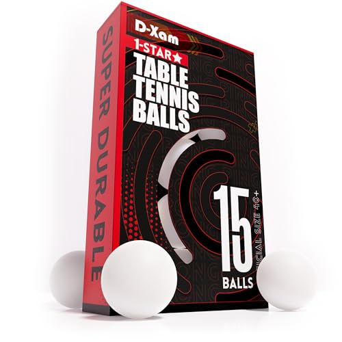 40mm Table Tennis Balls - Pack of 15, High Bounce, Durable ABS