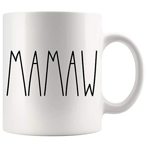 IRIDESCENT Mamaw Mug 11oz White Coffee Cup Gift for Christmas, Birthday, Mother's Day