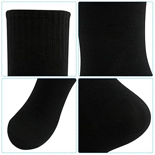 HAPYCEO Soccer Knee-High Socks 2P Black/2P (2, 6, 12 Pairs) for Baseball/Softball/Football
