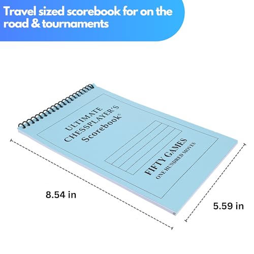 WE Games Ultimate Chess Scorebook 100 Moves - Spiral Bound & Paperback, 50 Games for Clubs & Tournaments