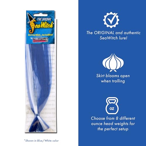 Sea Witch Fishing Lure - 1/4 oz White/Blue, Big Game Trolling