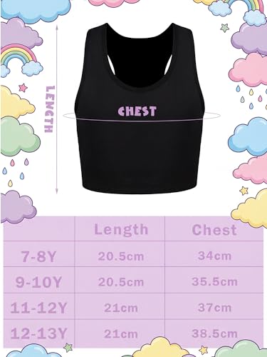 Girls Dance Tank Top Crop Top - Sleeveless for 7-8 Years