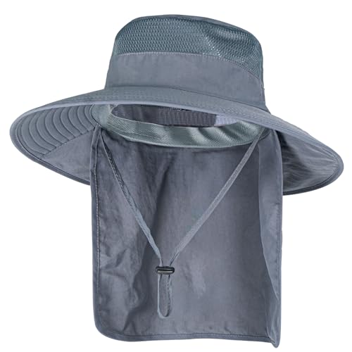 Sun Hat with Neck Flap for Men & Women - UPF 50+ Water Resistant Bucket Hat
