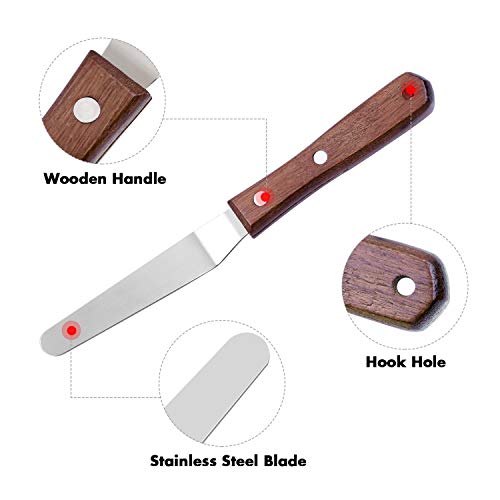 Cridoz 6-Piece Stainless Steel Kitchen Tweezers, Precision Tongs, Drawing Spoons & Offset Spatula Set