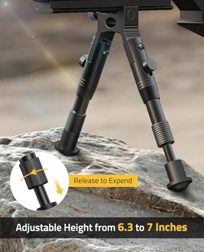 3-in-1 Rifle Bipod - Picatinny Mount, Adjustable 6.3-7 Inches