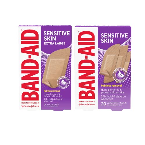 Band-Aid Brand Adhesive Bandages for Sensitive Skin, Hypoallergenic