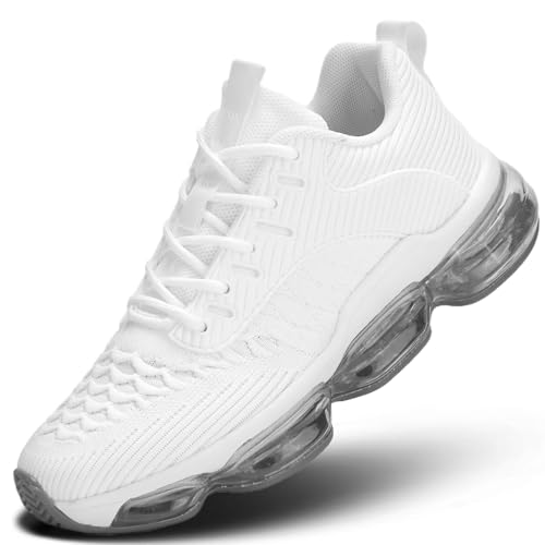 Luogoks Women's White Air Cushion Running & Basketball Sneakers - Size 6 US