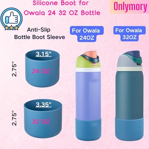 Silicone Boot for Owala 32 oz Water Bottle - Light Denim Blue