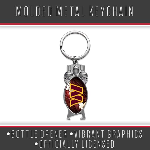NFL Football Sculpted Bottle Opener Keychain - Washington Commanders