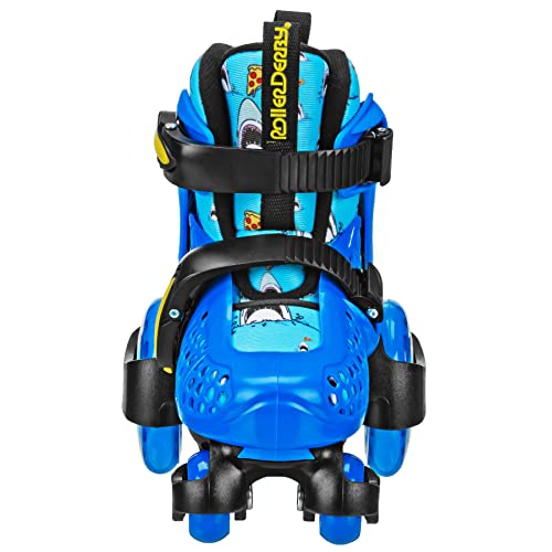 Beginner Adjustable Roller Skates for Kids - Pizza Shark / Small (7-11)