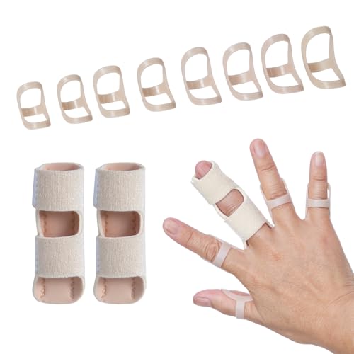 Finger Splint Set - 8 Oval Splints & 2 Trigger Finger Splints - Sizes 7-14