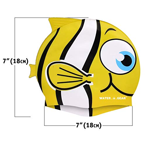 Critter Swim Cap for Kids - Yellow Fish Design