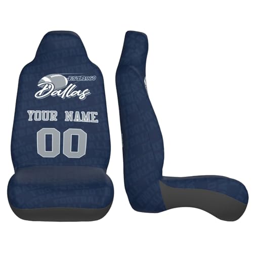 Personalized Car Seat Covers - Custom Name & Number - Dallas