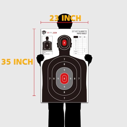10 Pack Silhouette Paper Targets - 23x35 Inch for Shooting