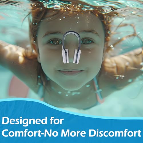 10 PCS Waterproof Swim Nose Clips - Bright Colors for Kids & Adults