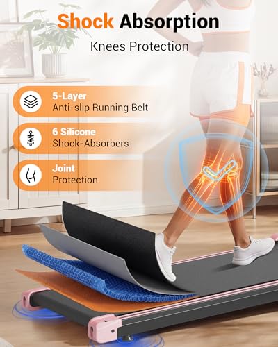 Walking Pad with Vibration Plates and Incline - Pink