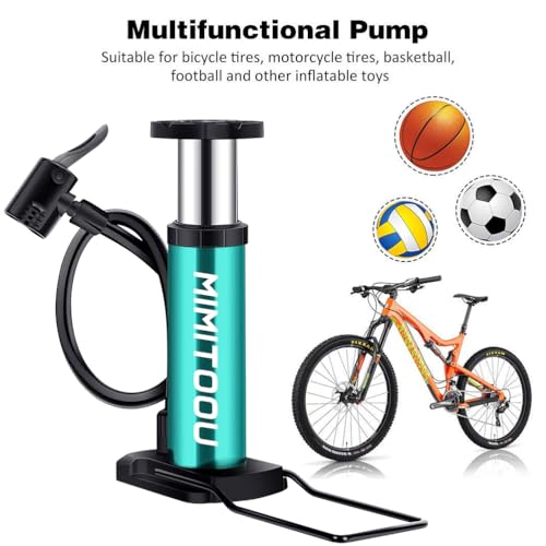 Mini Bicycle Pump - Portable Aluminum Alloy Bike Tire Pump, Blue