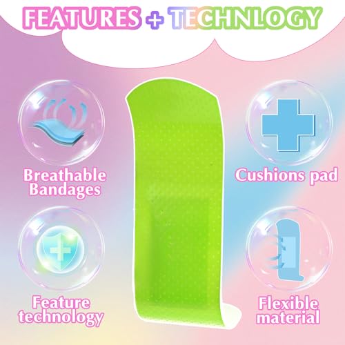 120 Pcs Waterproof Kids Bandages - 6 Color Strips