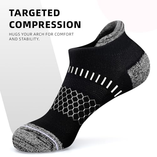 Light Compression Socks for Women - Arch Support, Cushioned, 3 Pairs - White