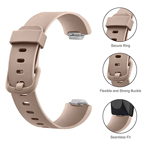 Tobfit 6 Pack Waterproof Silicone Sport Bands for Fitbit Inspire 2 & Ace 3 - Grey, Pink, Green, Purple