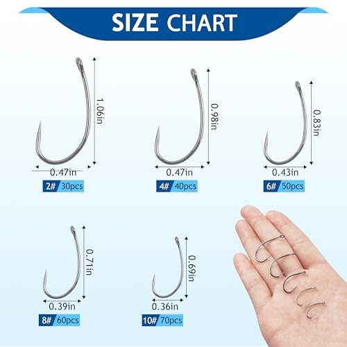 Barbless Fishing Hooks - 50pcs 8# Circle Hooks for Carp & Trout Fishing