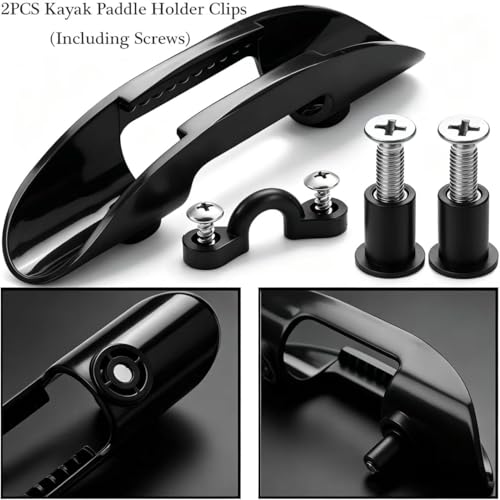 4PCS Kayak Paddle Holder Clips with 5 Kayak Pad Eyes - Universal