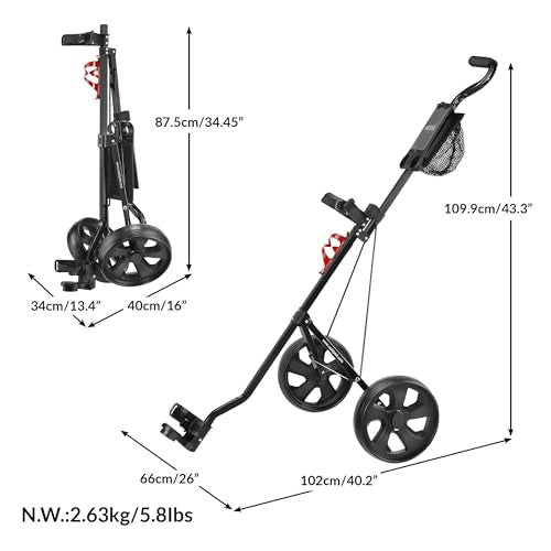 Lightweight Folding Golf Pull Cart - CaddyLite 5.8 Deluxe