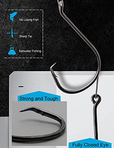1/0 Circle Hooks Rigs - 25pcs Heavy Duty Saltwater Fishing Tackle