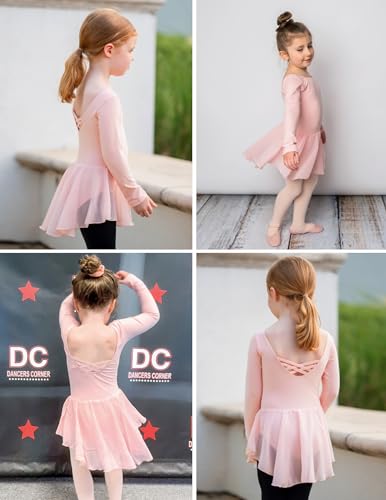 Arshiner Kids Girls Pink Long Sleeve Ballet Leotard 2-3T Dance Dress