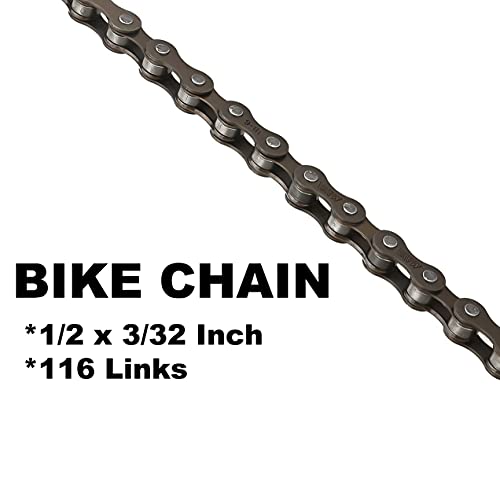 MOHEGIA 116-Link 1/2 x 3/32 inch Bike Chain for 6/7/8/9 Speed — High-Strength, Rust-Resistant
