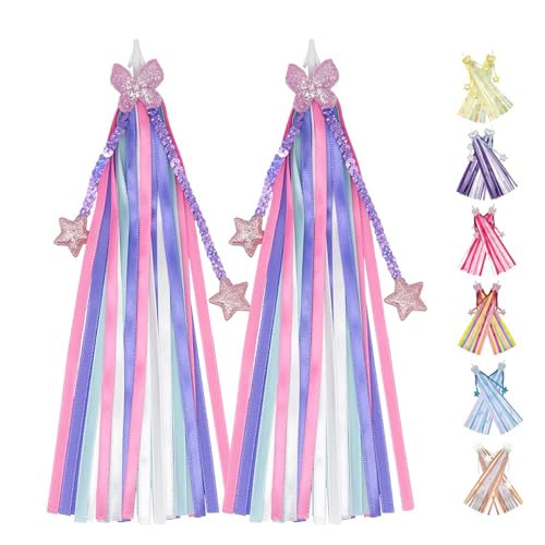 Kids Bike Streamers - Purple Handlebar Ribbons Tassels