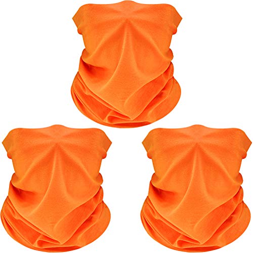 3-Pack UV Protection Neck Gaiter Face Mask - Fluorescent Orange