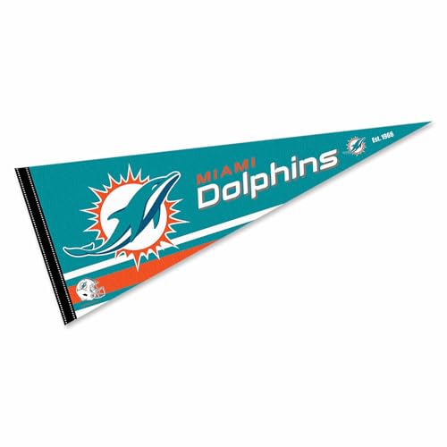 Miami Dolphins Pennant Flag - 12x30 Inch Felt Banner
