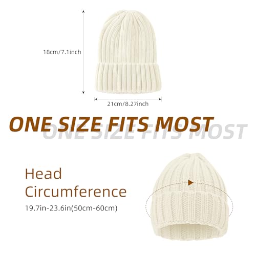 Winter Beanie for Women - Soft Warm Slouchy Knit Hat - Beige