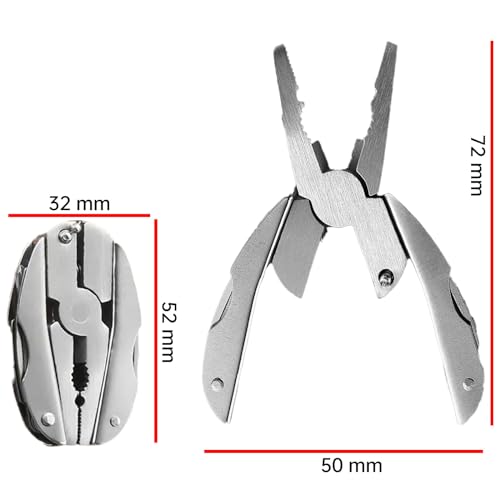 6-in-1 Mini Stainless Steel Multitool Pliers - Portable Tool Set